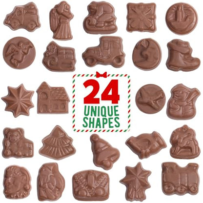 Nativity Advent Calendar, Santa Kneeling Chocolatey Christmas Countdown 24 Days, 2.4 Ounces