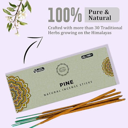 Raajsee Pine Incense Sticks 100 Gm Pack-100% Pure Organic Natural Hand Rolled Free from Chemicals-for Church,Aroma Therapy,Relaxation,Meditation & Sensual Therapy - color: Pine