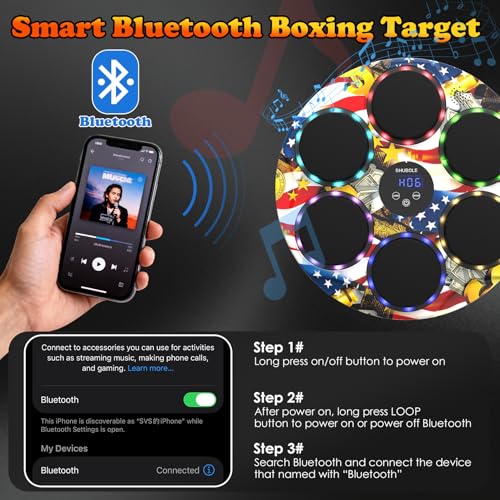 Music Boxing Machine with Gloves - Wall Mounted Punching Trainer for Adults & Kids, 9-Speed Punch Game, Wall Boxing Punching pad, 2025 Upgrade Gifts for Boys Age 6+ - style: US