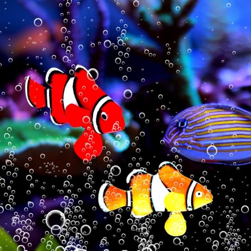 4 Pcs Silicone Luminous Clownfish with Suction Cup Glow in Dark Waterproof Design Realistics Swimming Decoration for Aquarium Tank