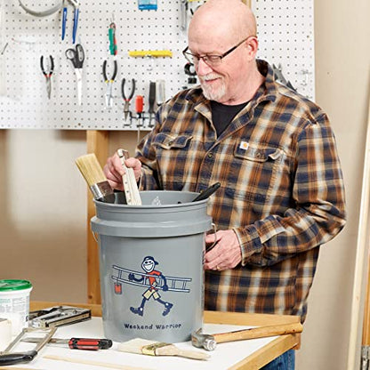 Life is Good Jake's Weekend Warrior 5 Gallon Bucket, 2 Pack, BPA-Free | Heavy-duty plastic buckets with comfortable handles for gardening, storage, cleaning, and home improvement projects. - size: Jake's Weekend Warrior