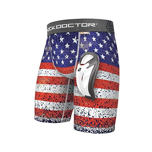 Shock Doctor Compression Shorts Men, Protective Bio-Flex Cup, Moisture-Wicking, Vented Protection. Adult Men Sizes. - size: Large