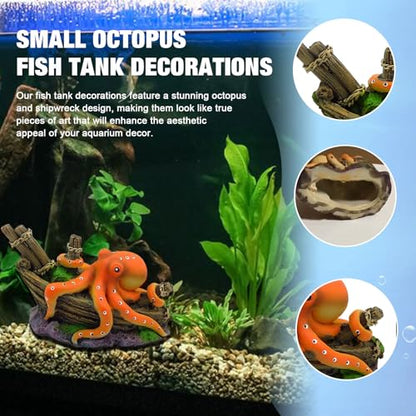 Octopus Decor, Small Octopus Fish Tank Decorations, Aquarium Decorations Ideal Gift for Love Fish Farming