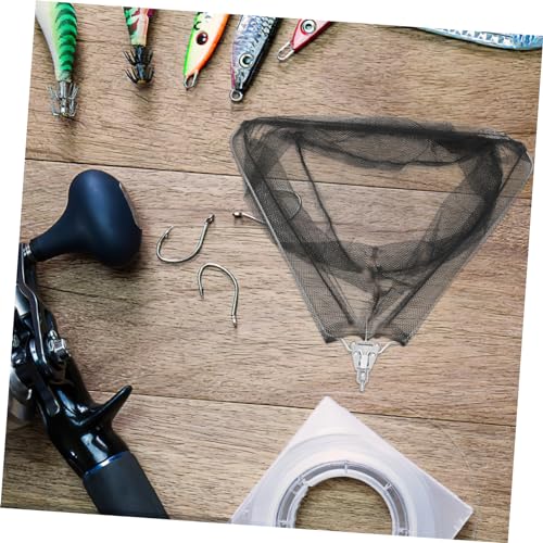 TOYANDONA Lightweight Folding Fishing Catch Net Replacement Head Stainless Steel Solid Mesh with Strong Tensile Strength Fast Water Drainage for Catch and Release Anglers Compact Detachable