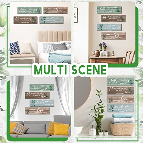Yulejo 4 Pieces Bible Verses Wall Decor Psalms Scripture Wooden Christian Sign Rustic Wall Art Prayer Decorations for Home (Retro) : Home & Kitchen