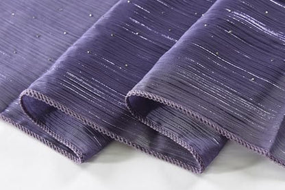 OurLore Chiffon Shawls Wraps for Women Sheer Glitter Scarf Sparkly Rhinestones Shoulder Sarong Cover Up Hijab for Wedding - color: Purple