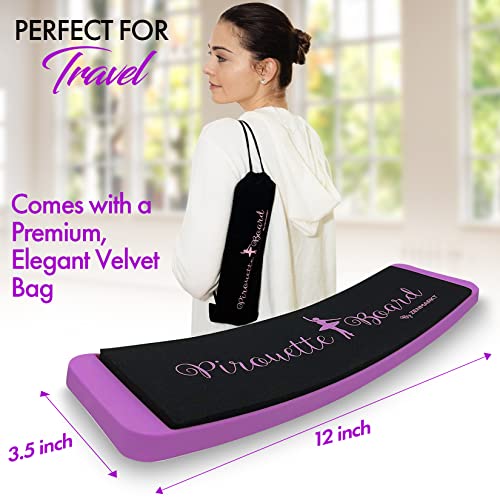 Zenmarkt Turning Board for Dancers, Cheerleaders, Gymnasts, Ice Skaters | Improve Turns, Balance & Stability — Ballet Pirouette Trainer, Figure Skating & Gymnastics Practice Board - color: Purple with Carry Bag