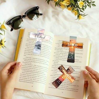 Christian Magnetic Bookmarks for Men, 30 Pcs Bible Cross Magnet Bookmark Clips for Reading, Scripture Faith Book Marks, Inspirational Religious Gifts for Christians Church Members - style: Christian Cross