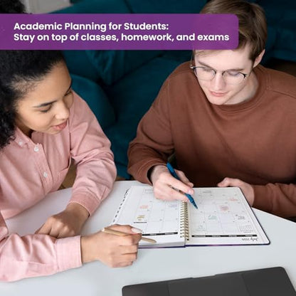 Planner 2026–2027, Academic Monthly Weekly Spiral Calendar, July 2026 – June 2027, Hardcover Agenda Notebook with Tabs, 6.3" x 8.5", Perfect for Students, Teachers, School & Daily Planning - Violet Lagoon - color: R-Violet Lagoon, size: (6.3"x8.5")a5