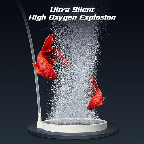 Nano Aquarium Air Stones, Fish Tank Oxygen Aerator (100-150Gal) | 6Inch, Comes with Air Tube, Control Valve and Check Valve, Quiet Operation, Nano Bubbles, Improve Dissolved Oxygen - size: 6 inch for 100 to 150 gallon tanks