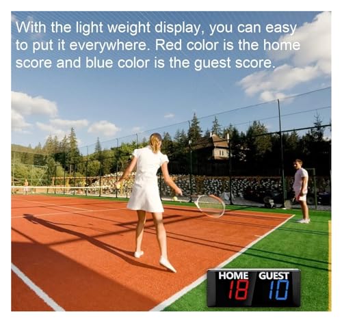 LED Gym Timer Score Keeper - Portable Digital Electronic Scoreboard with Remote for Sports Games - Ideal for Volleyball, Table Tennis, and Home Fitness Activities.
