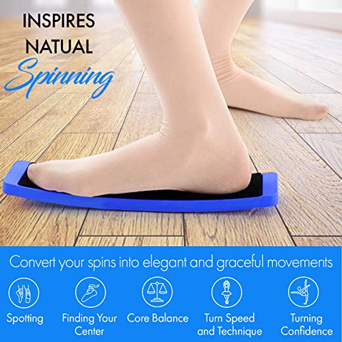 Zenmarkt Turning Board for Dancers, Cheerleaders, Gymnasts, Ice Skaters | Improve Turns, Balance & Stability — Ballet Pirouette Trainer, Figure Skating & Gymnastics Practice Board - color: Blue without Carry Bag