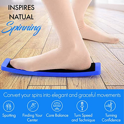 Zenmarkt Turning Board for Dancers, Cheerleaders, Gymnasts, Ice Skaters | Improve Turns, Balance & Stability — Ballet Pirouette Trainer, Figure Skating & Gymnastics Practice Board - color: Blue with Carry Bag