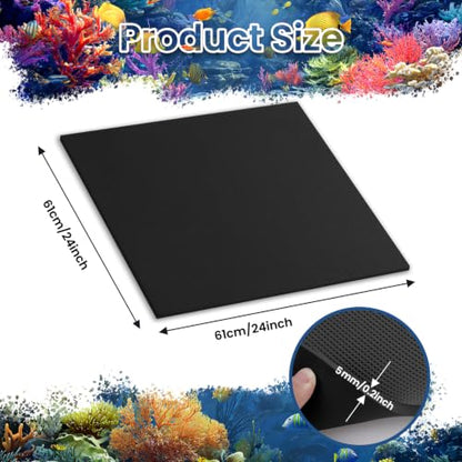 24 x 24 Inch Fish Tank Pad, Aquarium Leveling Mat, Black - color: Black, size: 24 x 24in