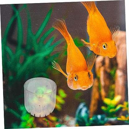 4pcs Acrylic Fish Feeding Cup Set Shrimp Feeder Suction Base for Aquatic Feeding in Aquariums and Fish Tanks