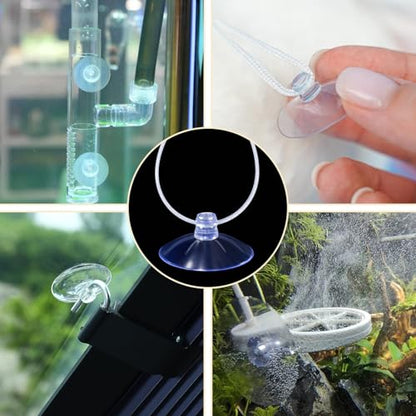 50PCS Aquarium Suction Cups, 25mm Small Suction Cups and 70PCS Zip Tie Aquarium Plant Holder Suctions Cup for Binding Aquariums Plant Holder Fishes Tanks Plants Moss Shrimp Nest Landscape Fixation