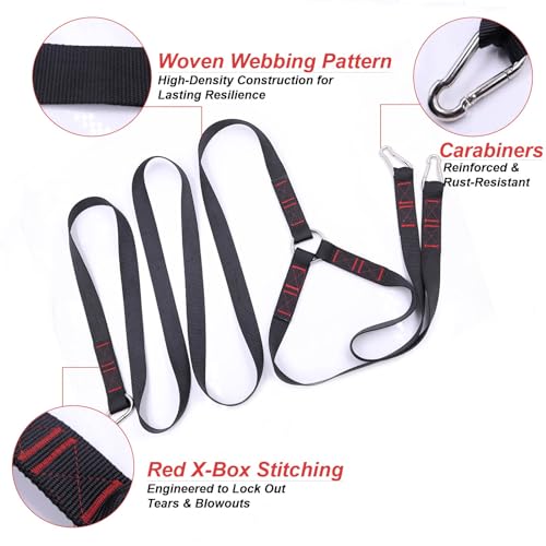 Heavy-Duty Sled Pulling Strap, Tire Dragging Pull Strap for Sled Training, Strength & Conditioning Workouts, Compatible with Harnesses & Belts - size: 2.5cm Wide