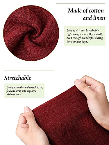 Geyoga 6 Pcs Women Scarf Shawl Hijab Scarves Cotton Crinkle Hijab for Women Blend Shawl Crinkle Wrap Head for Seasons - color: Everyday Tones
