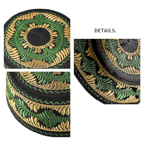 Kids Boys Muslim Prayer Kufi Hat Islamic Prayer Cap Embroidered Prayer Headwear Cap Praying Skull Cap Topi Ramadan Eid Hat - color: Black-small