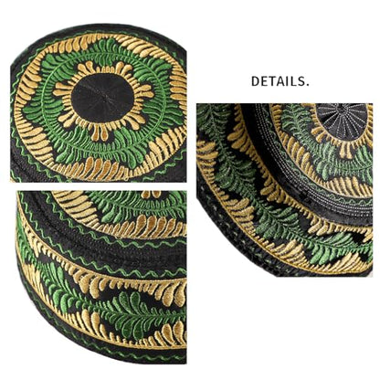 Kids Boys Muslim Prayer Kufi Hat Islamic Prayer Cap Embroidered Prayer Headwear Cap Praying Skull Cap Topi Ramadan Eid Hat - color: Black-small