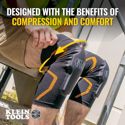 Klein Tools 60622 Knee Pad Compression Sleeve, Knee Support for Construction, Workers and Athletes, Black, S/M - style: S/M