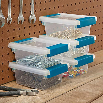 STERILITE Mini Clip Box Clear Base & Lid Aquarium Blue Latches