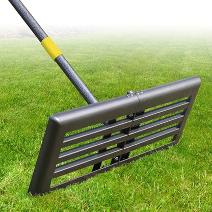 Professional Lawn Leveling Rake 30x10 Heavy Duty - Oversized Leveling Tool with 80" Stainless Steel Handle, Foldable Landscape Grading Rake for Soil Sand Topdressing & Seeding - size: 30x10"(Foldable), 80"