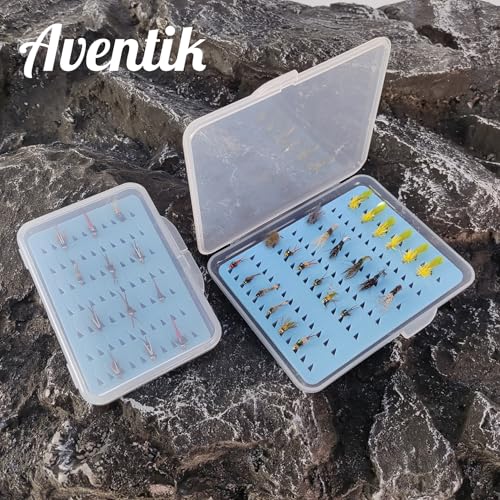 Aventik Super Slim Fly Fishing Trout Flies Fly Box Clear Fly Lures Hook Box 4PC (H065MB) - style: H065MB