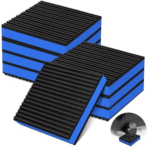 8 Pack Anti Vibration Pads for Washing Machine 4"x4"x7/8", Sound Isolation Vibrating Pad Ribbed Rubber Damping Mat EVA Center for Air Compressors, Conditioner, Treadmill, HVAC Washer Dryer - size: 4" - 8 Pack