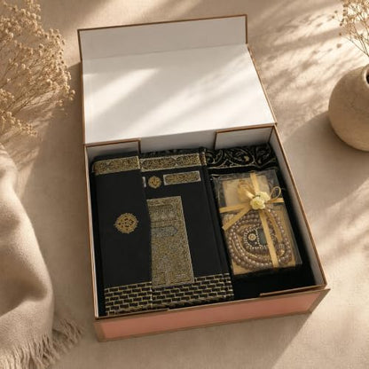 Luxury Islamic Gift Set - Women & Men – Quran, Prayer Mat, 99 Bead Tasbih, Digital Tasbeeh Counter & Mini Quran in Elegant Gift Box – Ramadan, Eid, Hajj, Umrah, Wedding & Muslim Gifts