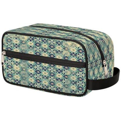 Travel Toiletry Bag for Women Men, Islamic Flowers Foldable Dopp Kit Water Resistant Shaving Bag for Toiletries Cosmetics Traveling Organizer
