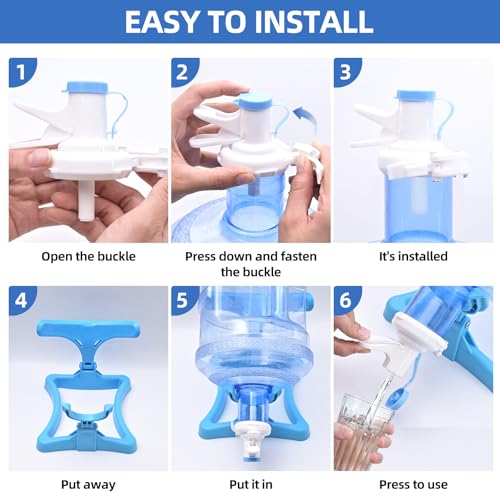 5 Gallon Water Jug Holder, Collapsible Water Dispenser Stand and 2 Dispenser Valves, Thicking Water Dispenser for 3-5 Gallon Bottle