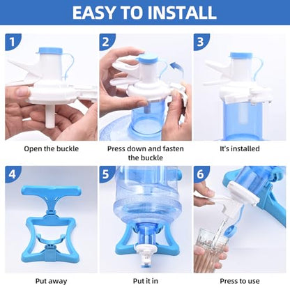 5 Gallon Water Jug Holder, Collapsible Water Dispenser Stand and 2 Dispenser Valves, Thicking Water Dispenser for 3-5 Gallon Bottle