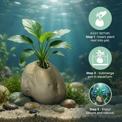 7 Pcs Ceramic Aquarium Plant Pots, Fish Tank Plant Holder Cups | Ceramic Planters For Aquarium Plants, Fish Tank Decoration, Live Plant Cultivation And Aquatic Landscaping
