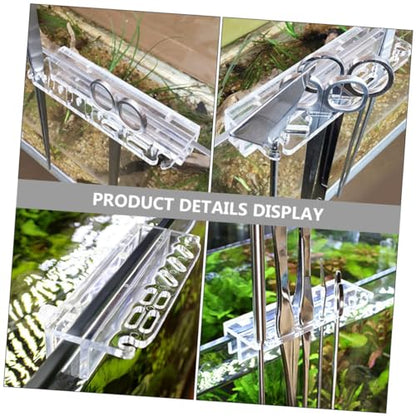Acrylic Aquarium Tool Holder for Water Plants Grass Maintenance Wall-Mounted Storage Rack Organizer for Fish Tank Cleaning Tools Space-Saving Design Storage