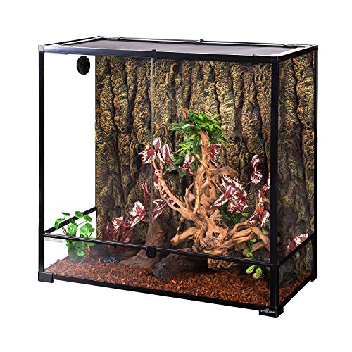 REPTI ZOO Large Reptile Terrarium, Vertical Reptile Tank, Wide & Tall Chameleon Cage with Top Screen Ventilation (36" W X 18" D X 36" H (Glass)) - size: 36"W X 18"D X 36"H (Glass)