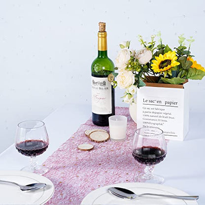 OSVINO Starry Moon Table Runner, Sequin Glitter Mesh for Wedding Party - color: Red