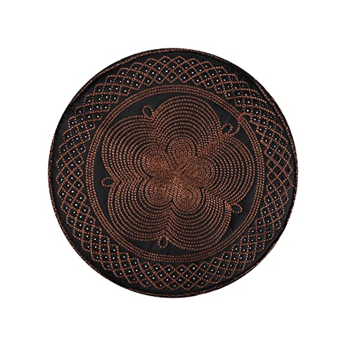 Mens Muslim Hat Islamic Prayer Cap, Muslim Eid Prayer Embroidered Kufi Fat Ramadan Mosque Arab Indian Prayer Cap - color: Dark Brown