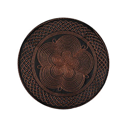 Mens Muslim Hat Islamic Prayer Cap, Muslim Eid Prayer Embroidered Kufi Fat Ramadan Mosque Arab Indian Prayer Cap - color: Dark Brown