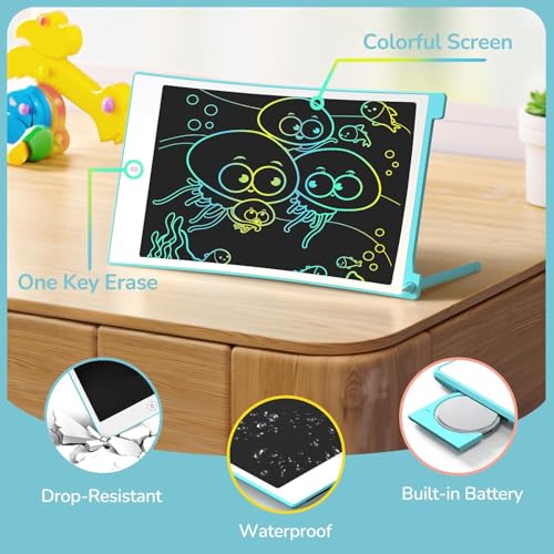 TECJOE 4 Pack LCD Writing Tablet for Kids, 8.5 Inch Toddlers Drawing Tablet - color: Blue & Purple & Green & Dark Blue
