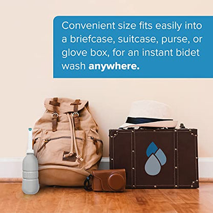 Brondell GoSpa Travel Bidet GS-70 – Portable Peri Bottle for Postpartum & Perineal Care, 400ml Handheld Bidet with Angled Nozzle, Collapsible Design, Nozzle Storage & Travel Bag, Fog - color: Fog