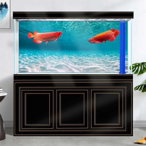 24X12IN Natural Undersea Aquarium Background, Undersea Beach Fish Tank Background, with 8 EVA Double-Sided Tape - color: Sea, size: 24X12in/60X30cm