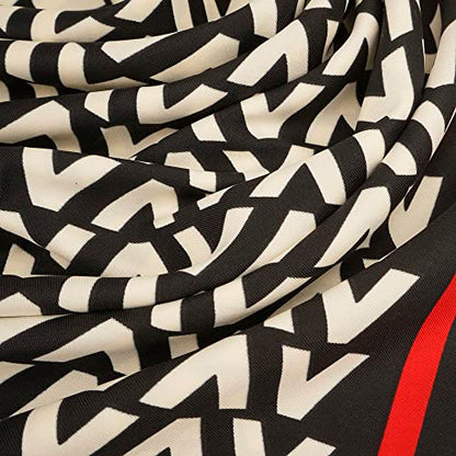 YOUR SMILE Silk Like Scarf Women's Fashion Pattern Large Square Satin Headscarf Headdress - color: Cherry