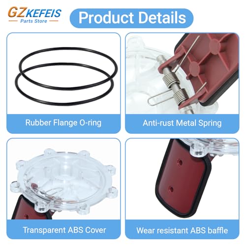 7056 Check Valve Cover with Flapper Assembly Kit Compatible with Zodiac Jandy Spring Check Valve Replacement, 2 Pack, Fits 7235 7236 7305 7511 7512 Models, Clear Lid Spring Pin O-Ring Included