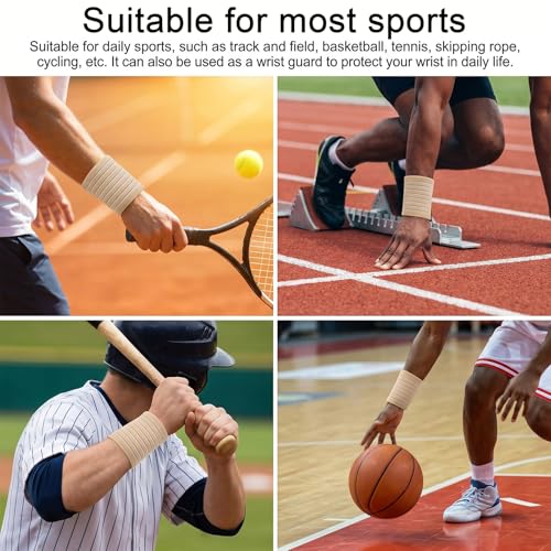 2Pair Elastic Wrist Support Brace, Adjustable Wristband Compression, Wrist Wraps for Working Out, Fitness, Sports, Basketball