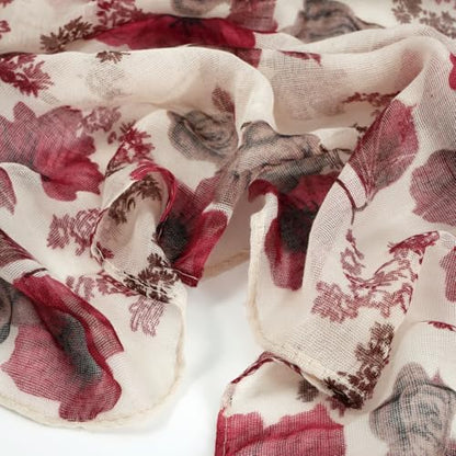 GERINLY Lightweight Scarves Fashion Print Cotton Feel Scarf for Women Shawl - color: Z-darkbeige