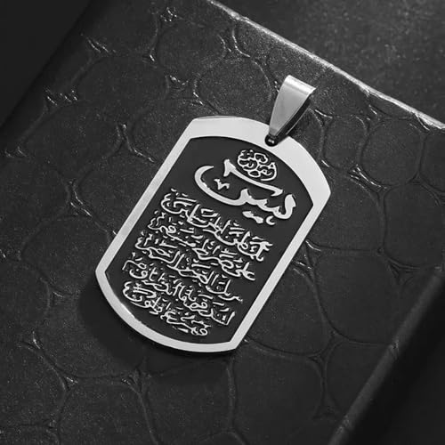Stainless Steel Islamic Religious Quran Allah Pendant Necklace Men Women Fashion Arabic Ramadhan Jewelry