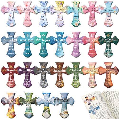 50 PCS Bible Magnetic Bookmarks, Christian Bookmarks Bulk Cross Clips - style: Multi-style