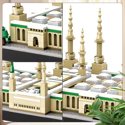 Prophet's Mosque-Medina 빌딩 블록 세트, 아동용 이슬람 교육용 장난감, DIY 3D 모델 키트, 건축 컬렉션용(594피스)