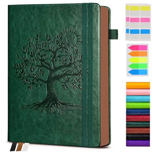 Vintage Leather Journal - 300 Page Lined Journal Notebook with Numbered Pages, A5 Notebook for Women Men,Travel Diary,Daily Journals for Writing, Note Taking, School & Work (5.8" x 8.3") - color: Green, size: A5 (5.8in x 8.3in)